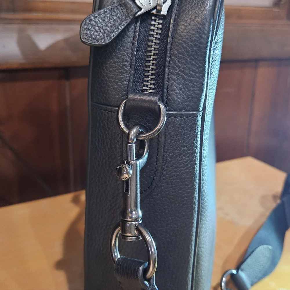 Authentic COACH Graham Structured Briefcase – Black Pebble Leather (Laptop Bag) - Picture 12 of 16